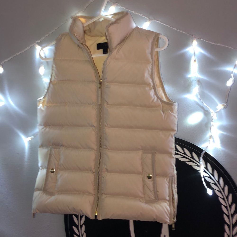 J. Crew Cream colored puffer vest